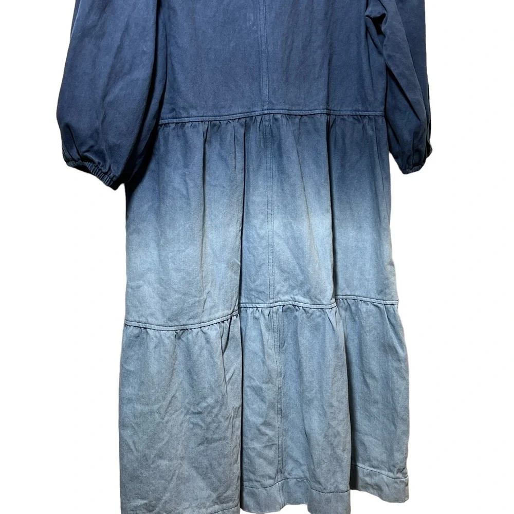 Ombré Denim Midi Parachute‎ Dress